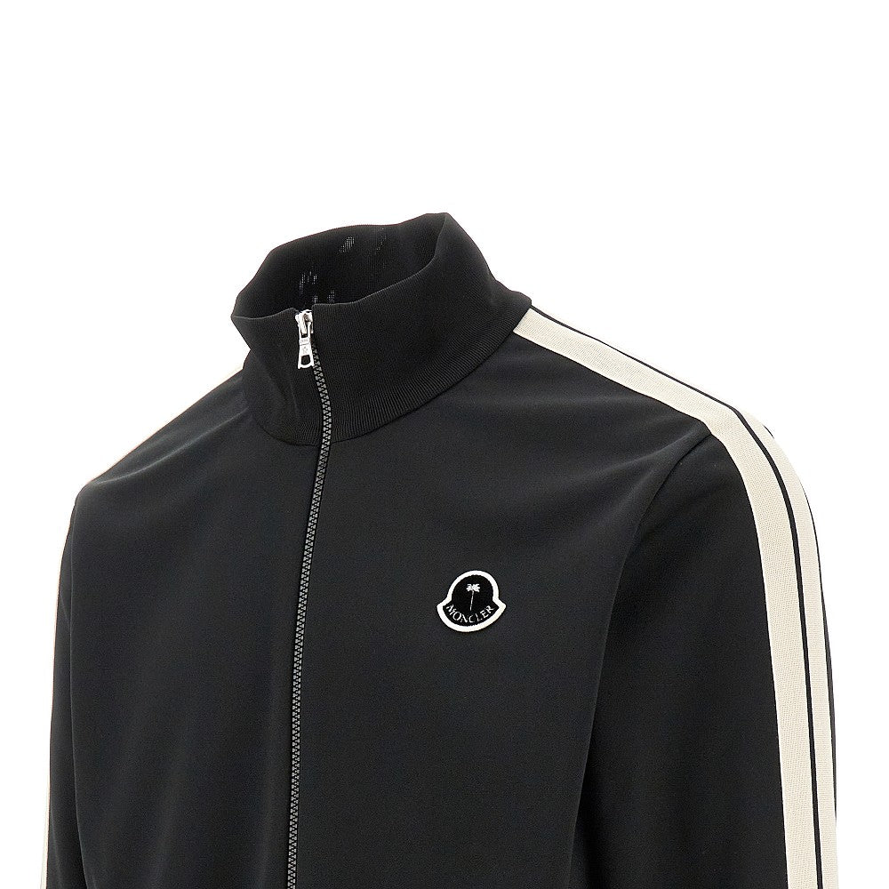 Track jacket with logo patch