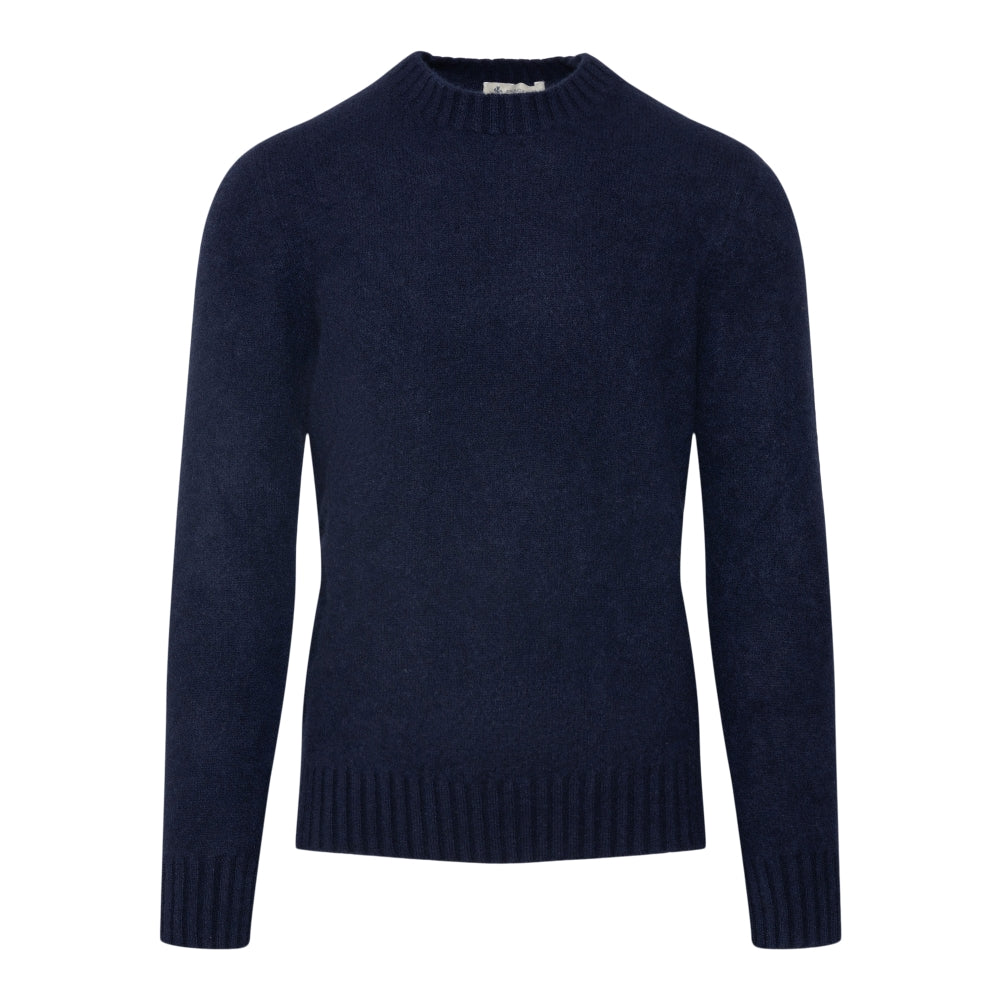 Pullover girocollo in cachemire e seta