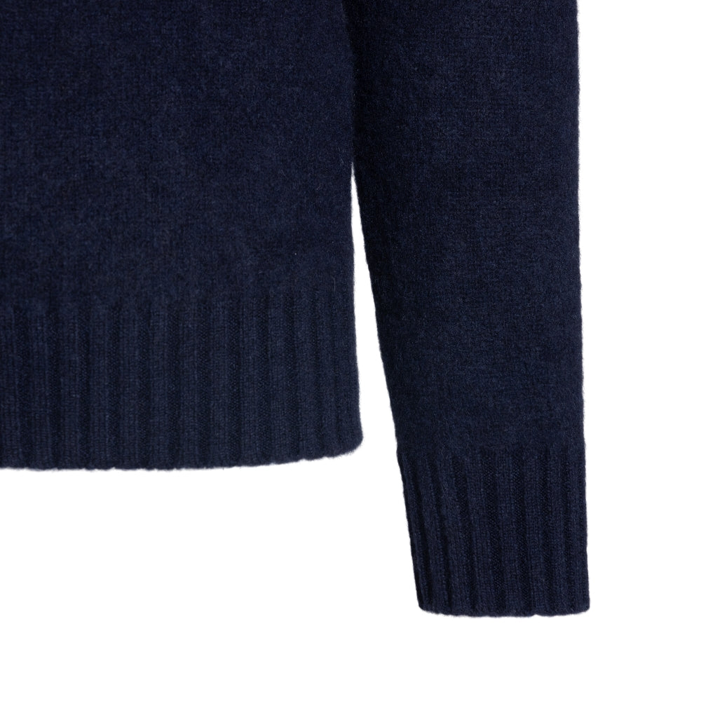 Pullover girocollo in cachemire e seta