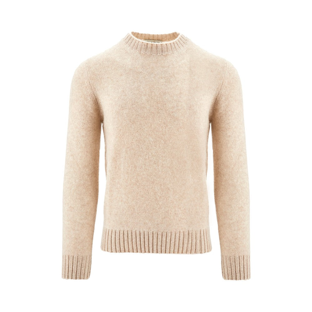 Pullover girocollo in cachemire e seta