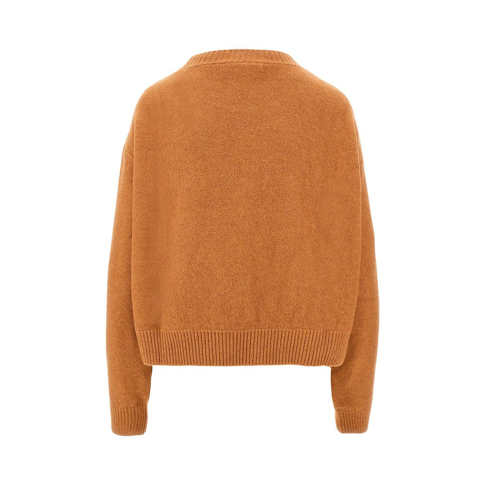 Pullover corto con logo ricamato