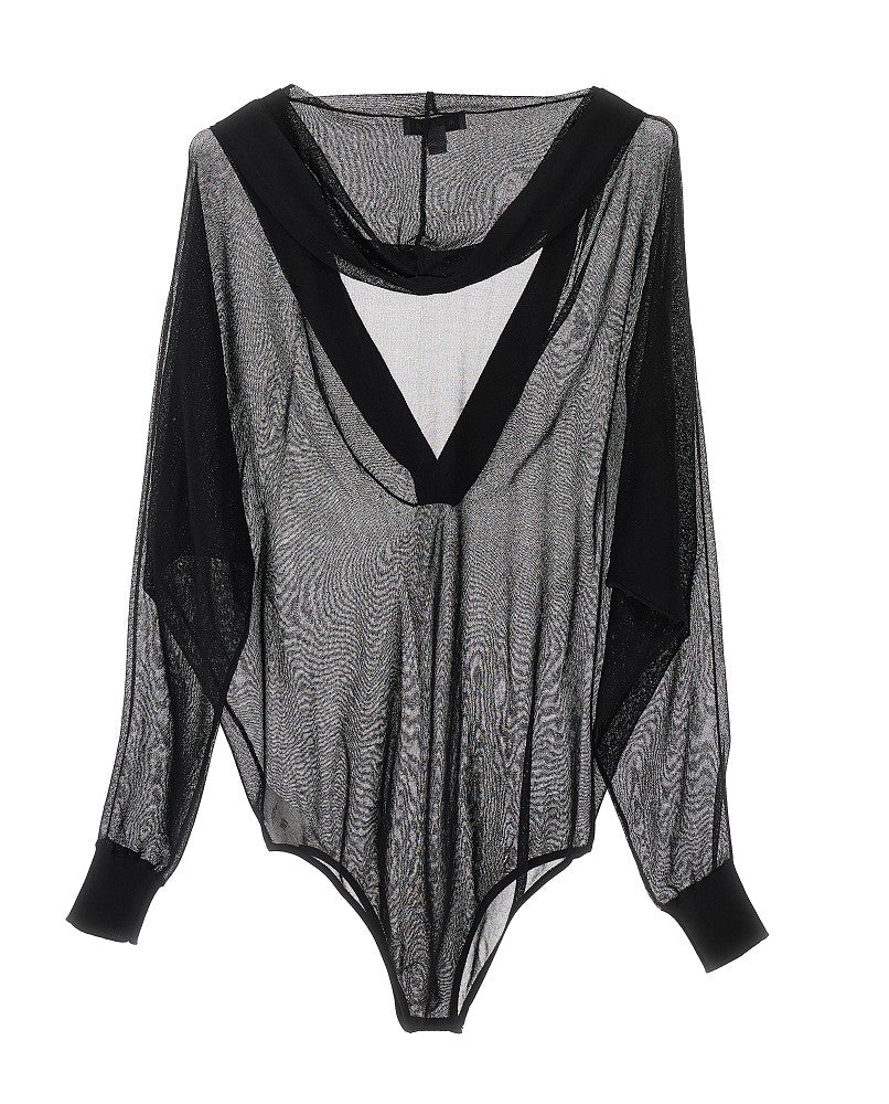 Body in maglia con cappuccio