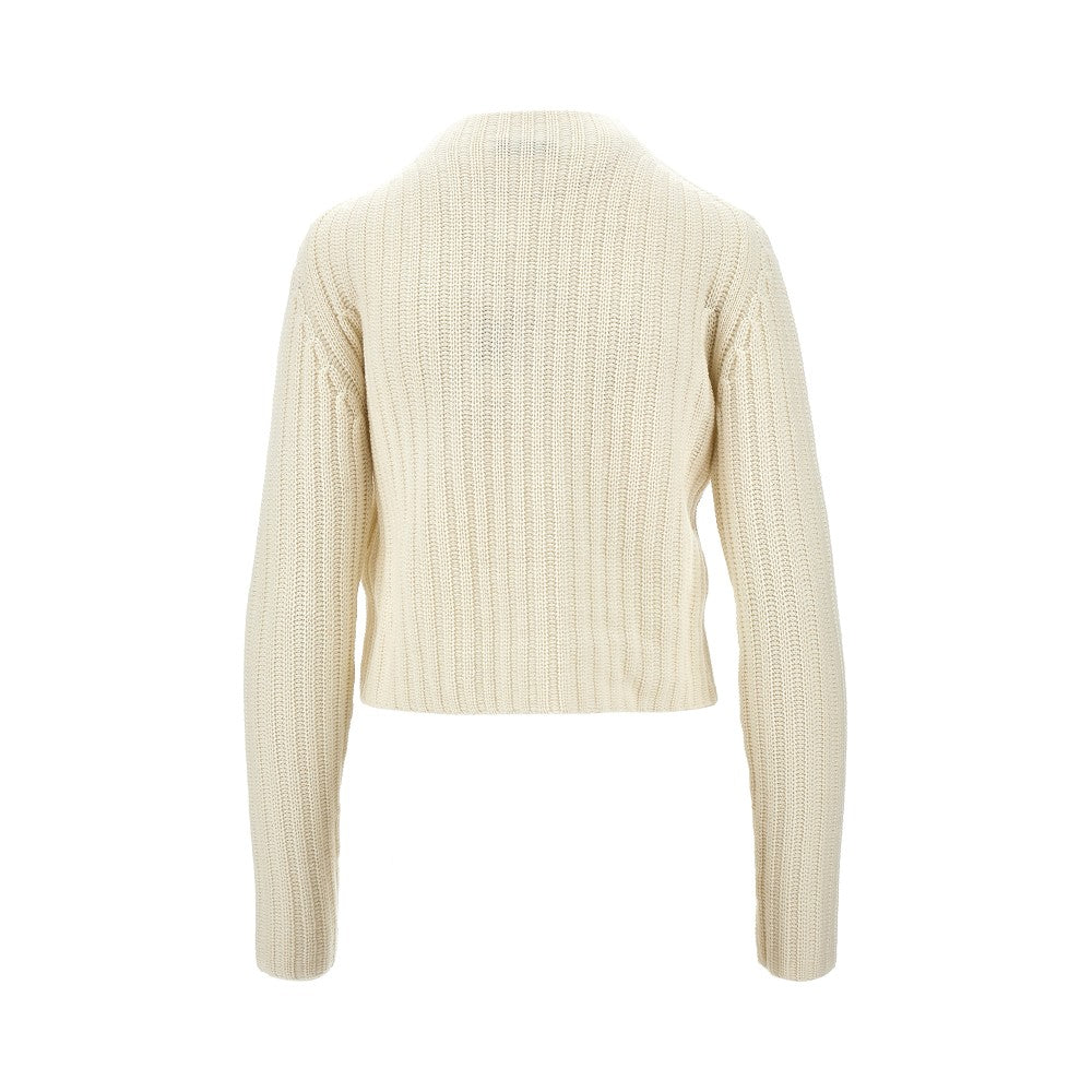 Pullover corto in lana e cachemire