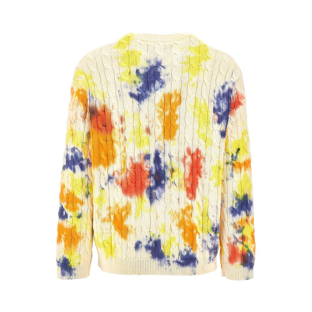 Applique 'A' cable knit sweater