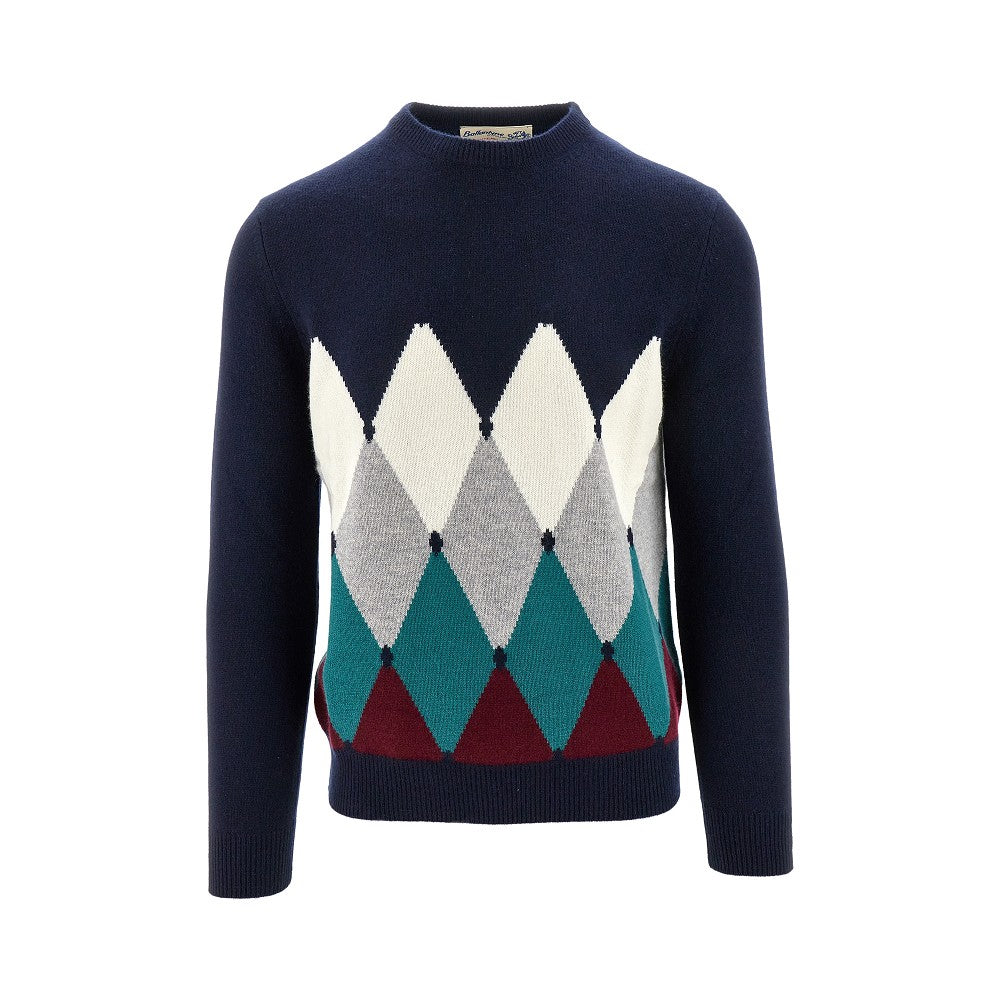 Lozenge cashmere crewneck sweater