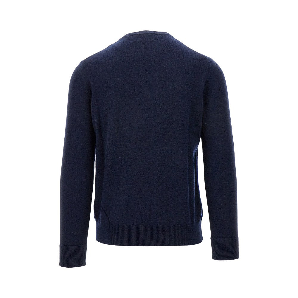 Pullover girocollo in cachemire a rombi