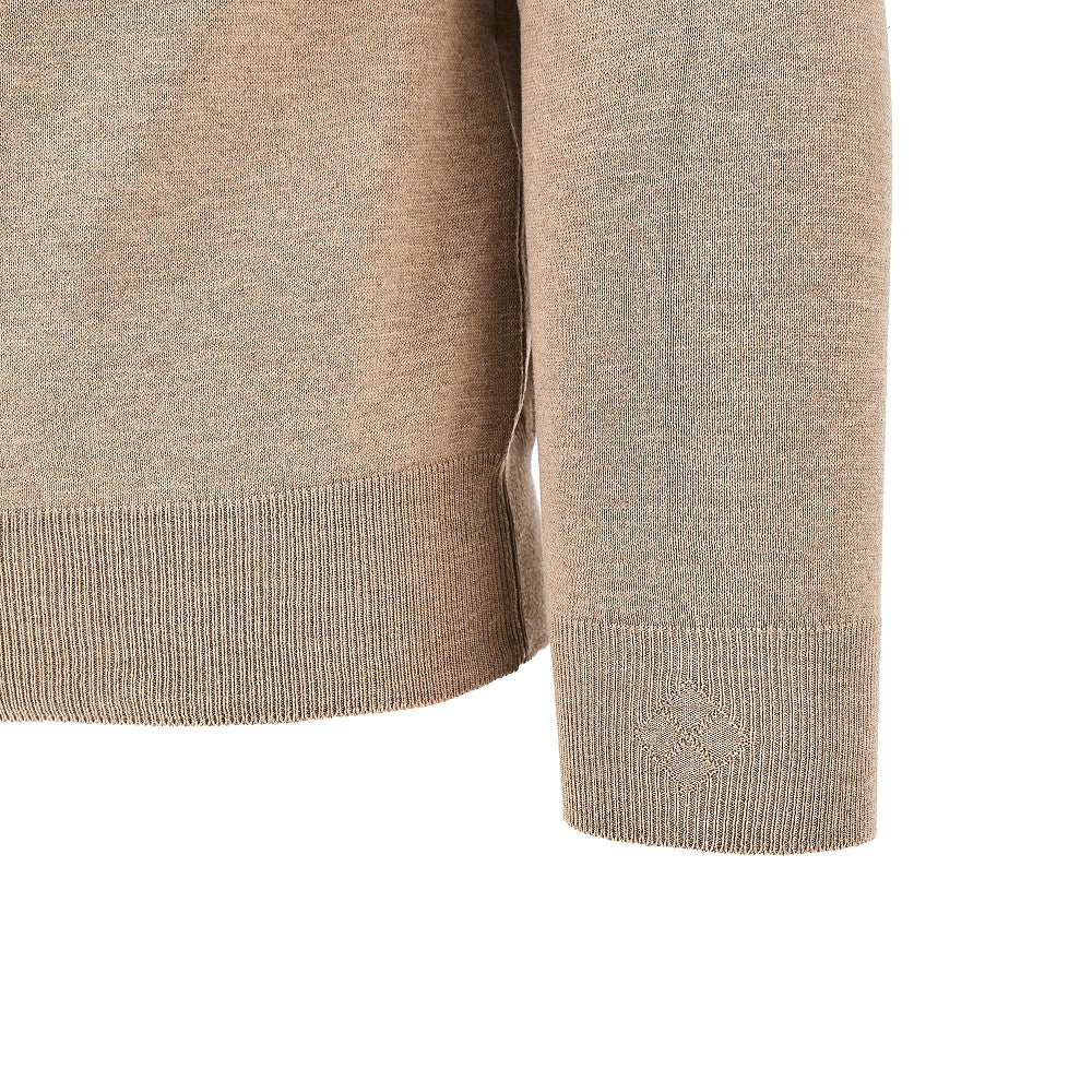Pullover girocollo in cotone e seta