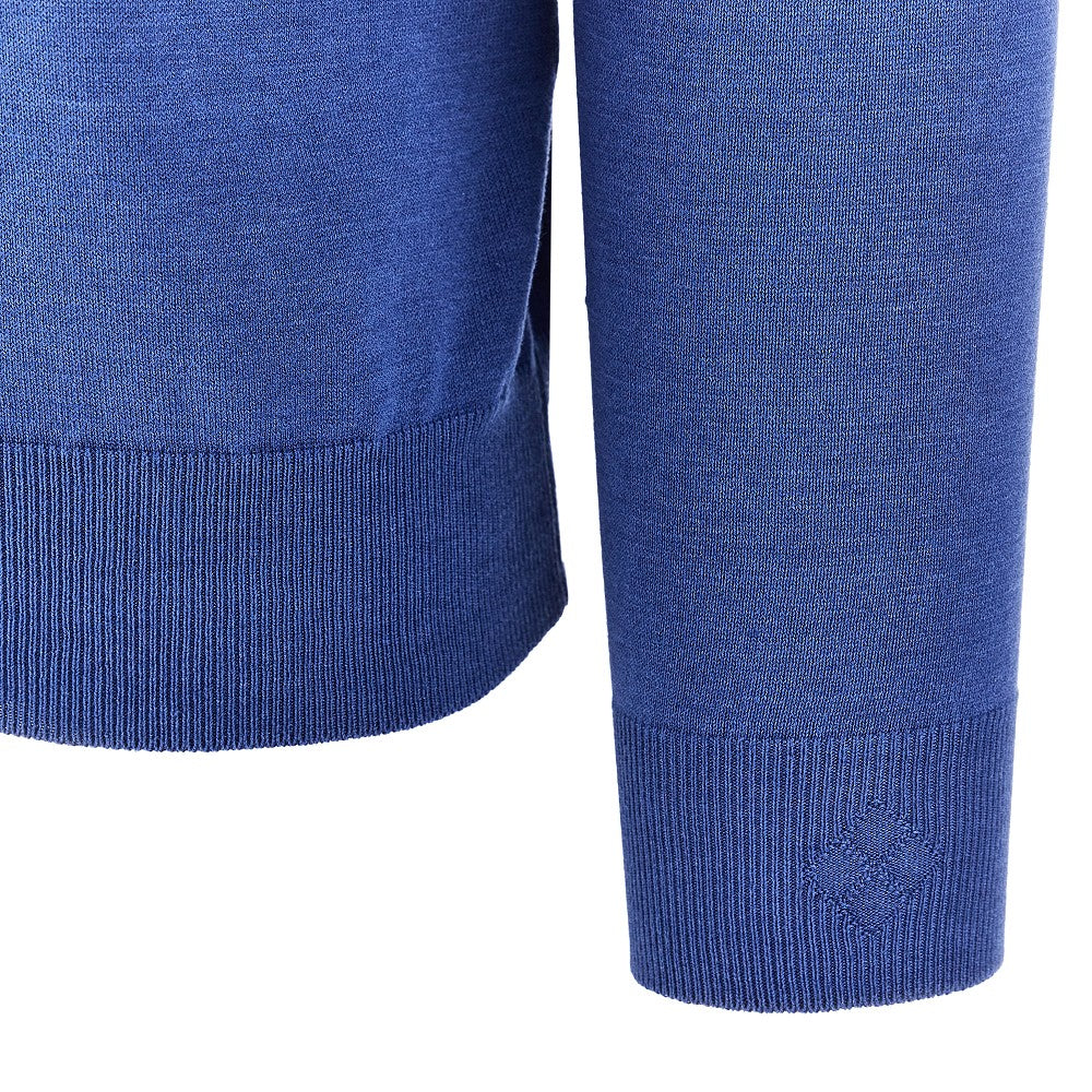Pullover girocollo in cotone e seta