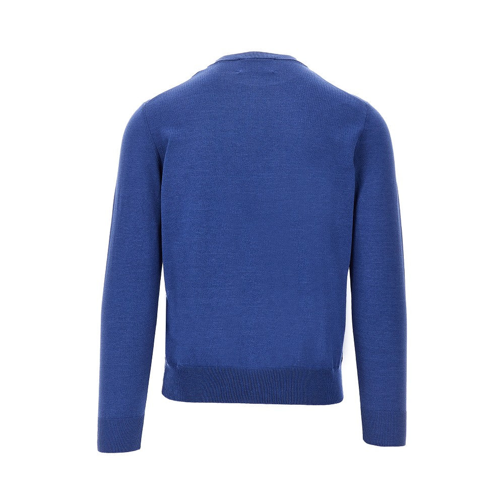 Pullover girocollo in cotone e seta
