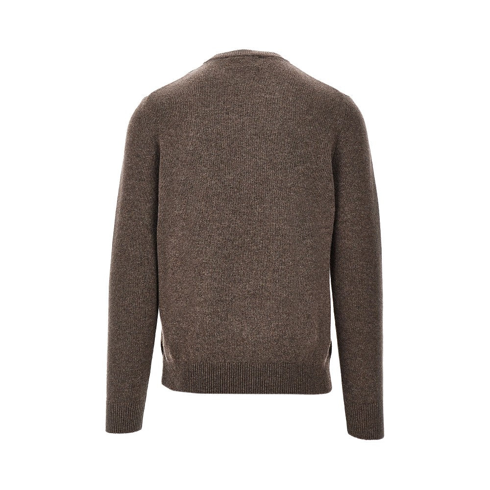 Pullover girocollo in cachemire a rombi