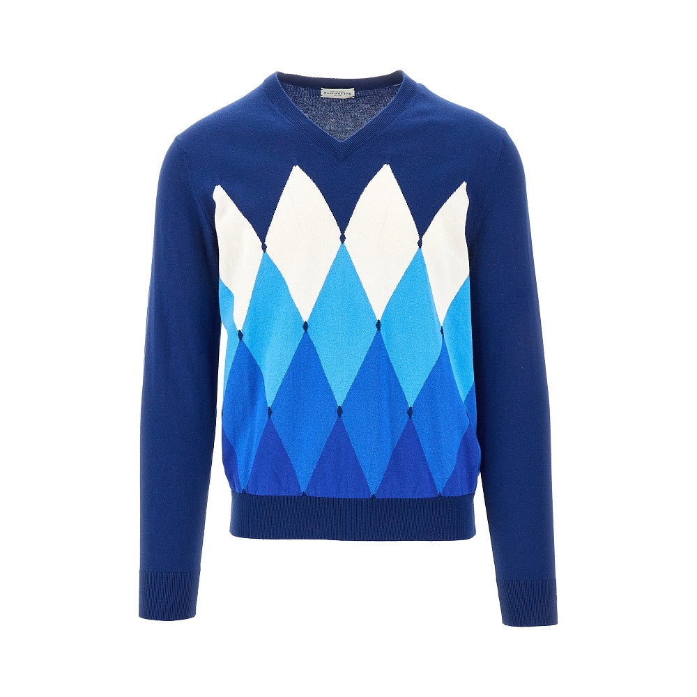 Lozenge cotton and cashmere sweater