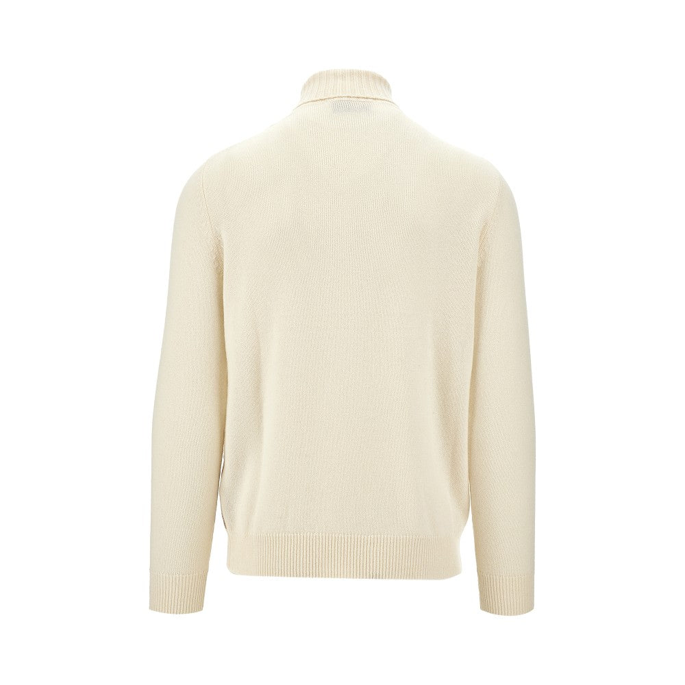 Diamond-shaped cashmere turtleneck sweater