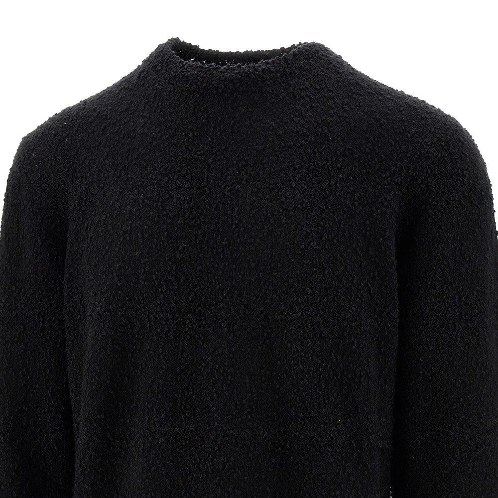 Pullover girocollo in maglia bouclé