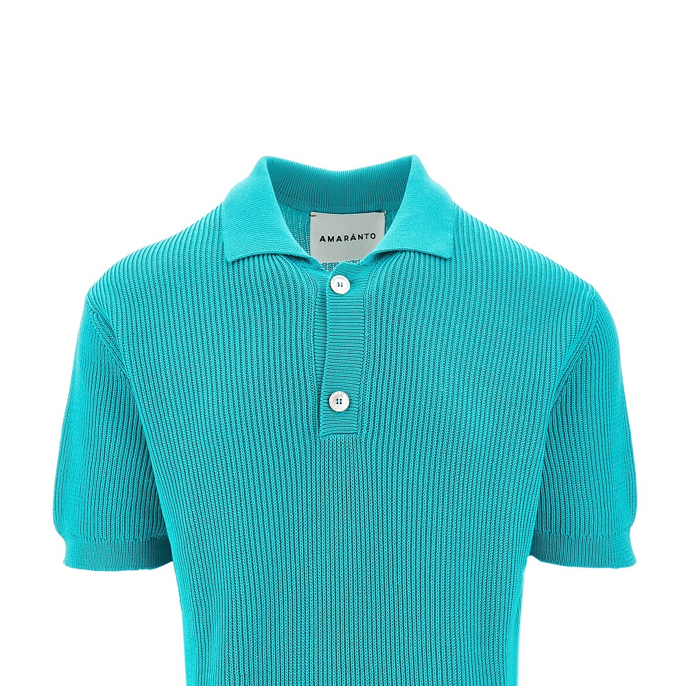 Polo in maglia a costa inglese