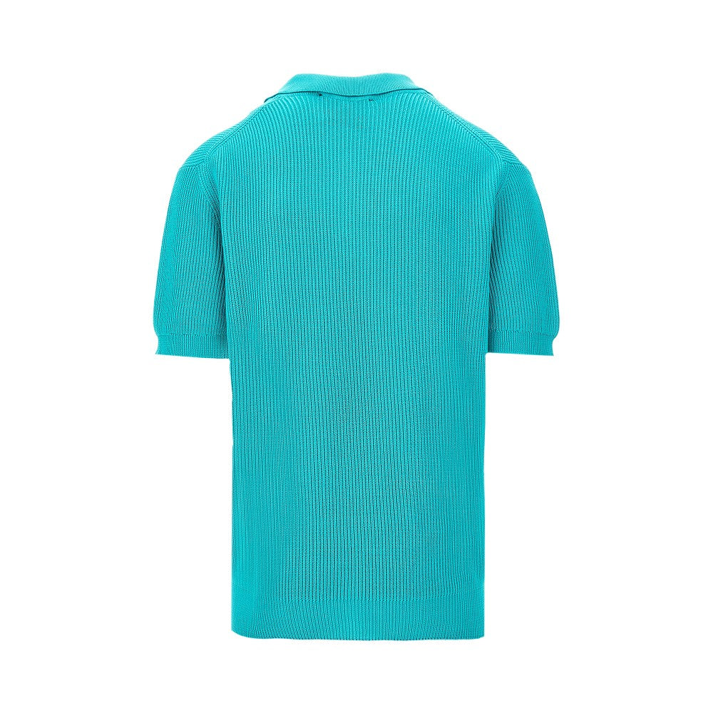 Polo in maglia a costa inglese