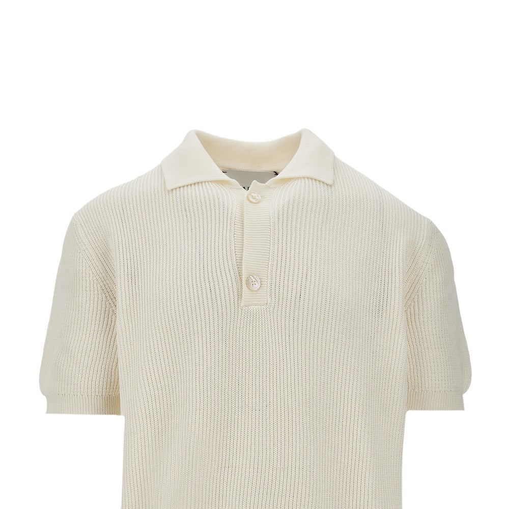 Polo in maglia a costa inglese