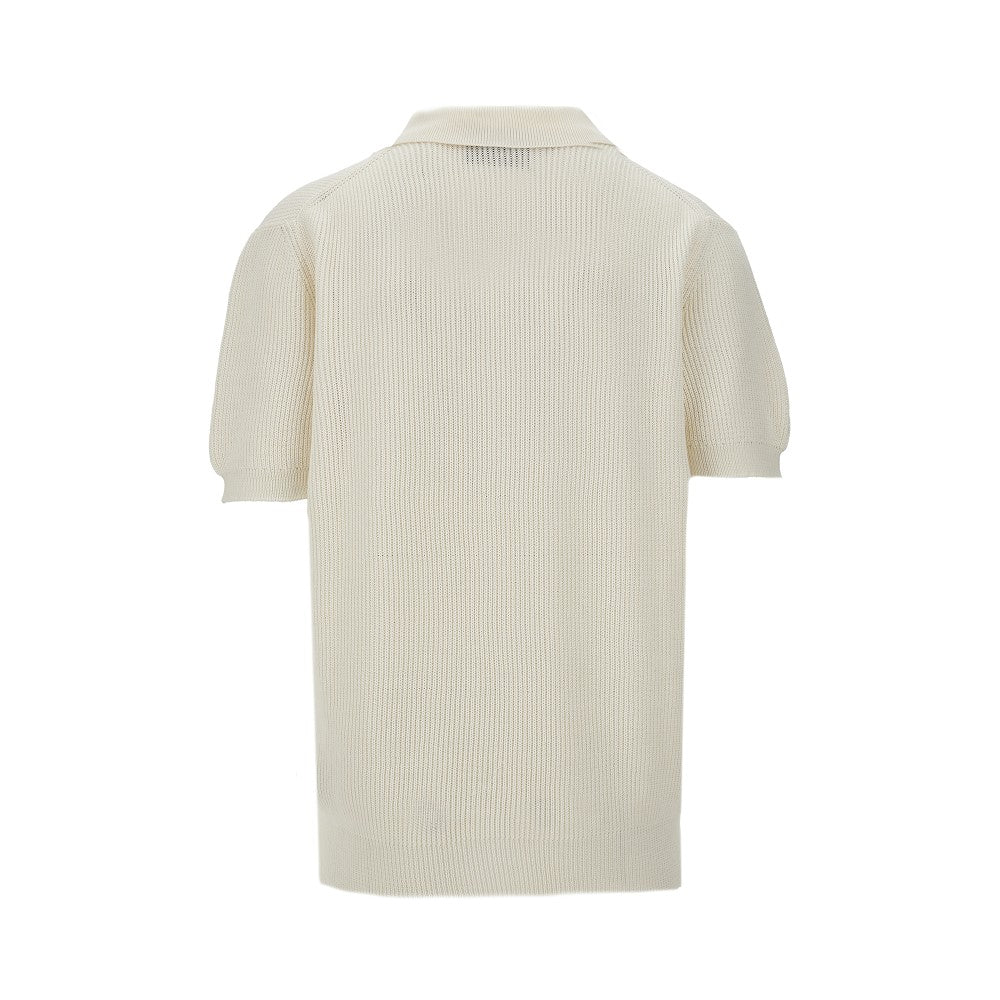 Polo in maglia a costa inglese