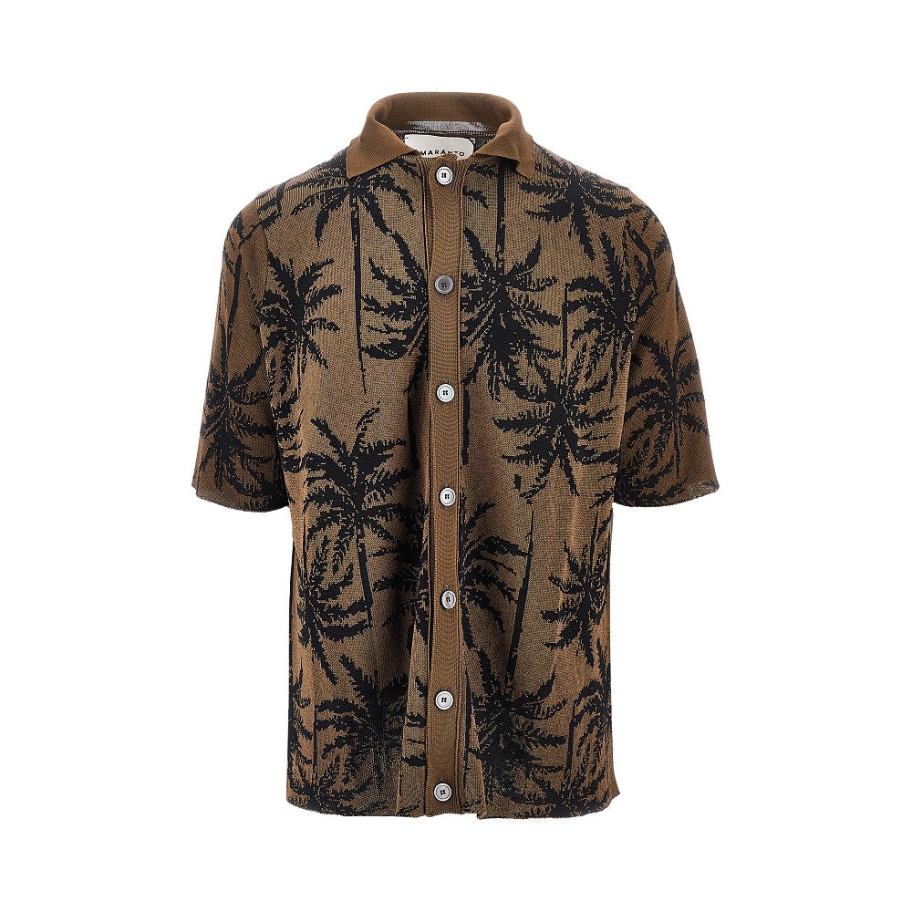 Jacquard knitted shirt