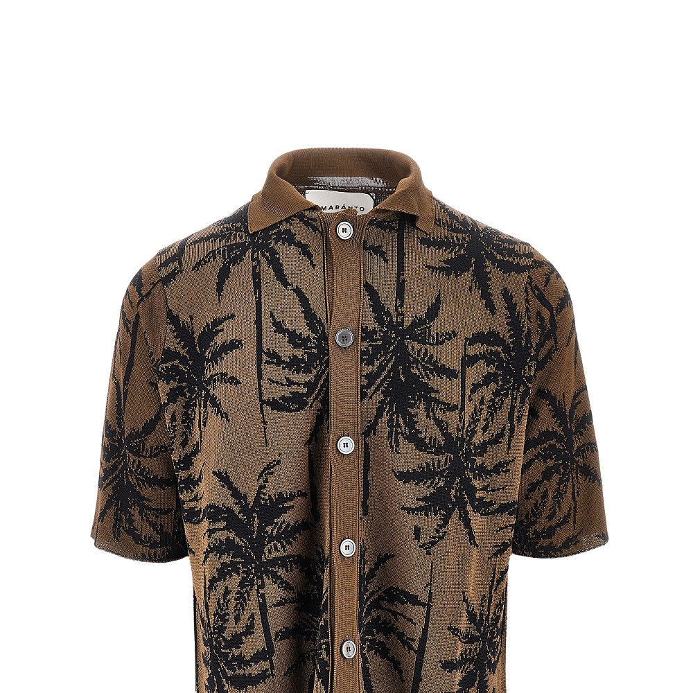 Jacquard knitted shirt