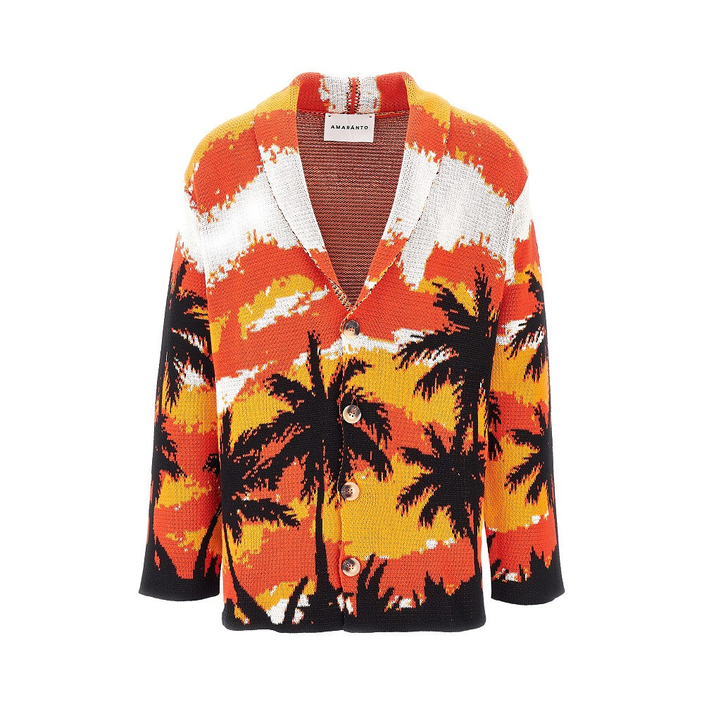 Jacquard knitted cardigan