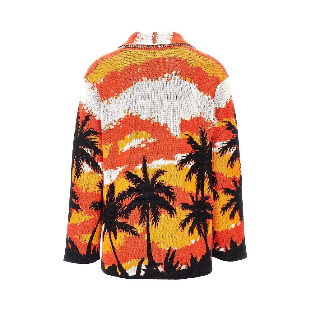 Jacquard knitted cardigan