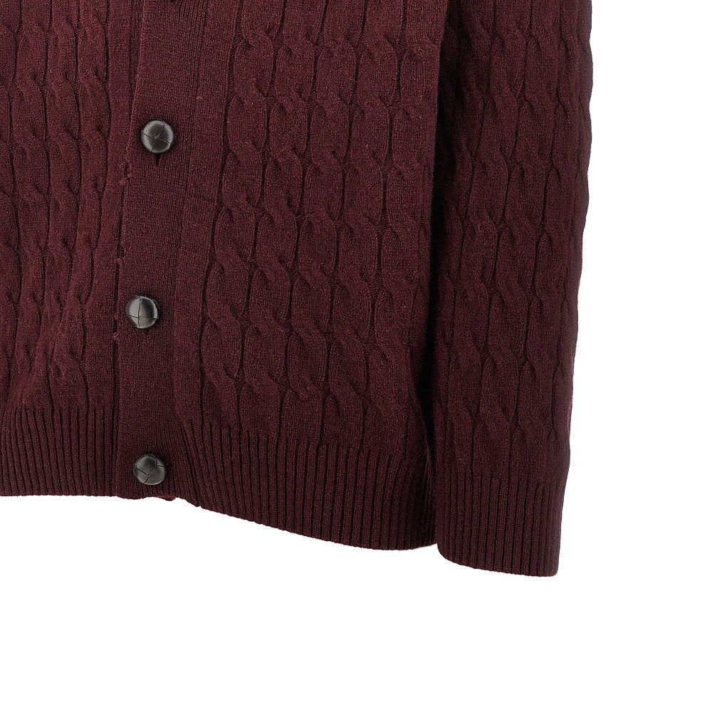 Cardigan a trecce con effetto distressed