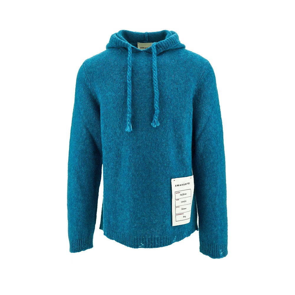 Felpa con cappuccio in misto alpaca