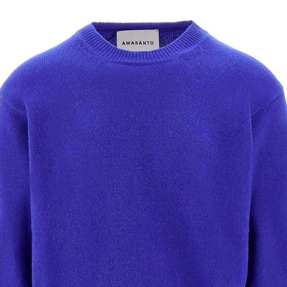 Pullover girocollo in lana e cachemire