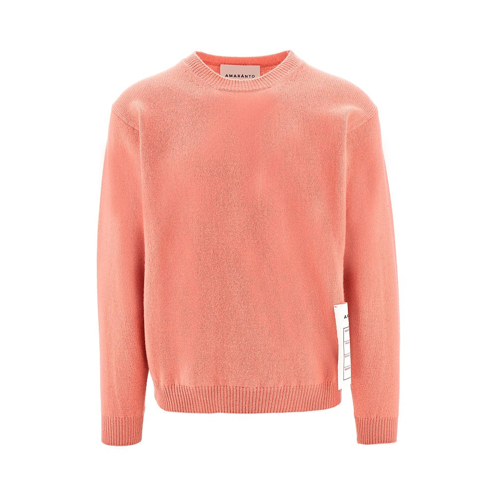 Pullover girocollo in lana e cachemire