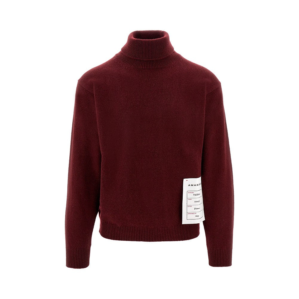 Pullover a collo alto in lana e cachemire