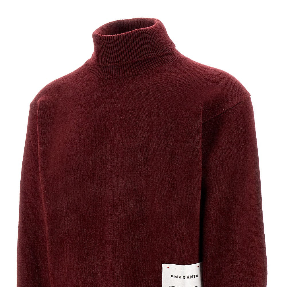 Pullover a collo alto in lana e cachemire