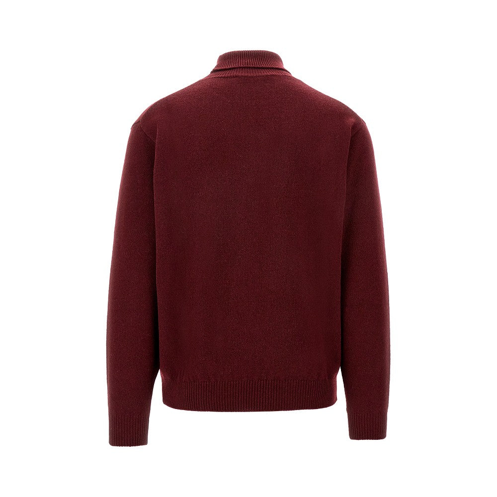 Pullover a collo alto in lana e cachemire