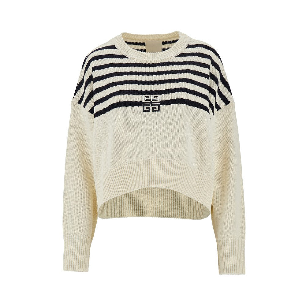 Striped wool-blen sweater