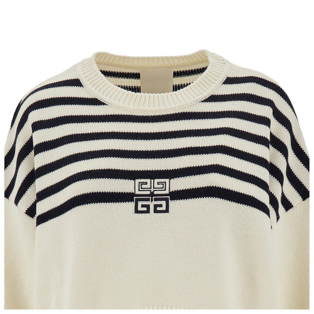 Striped wool-blen sweater