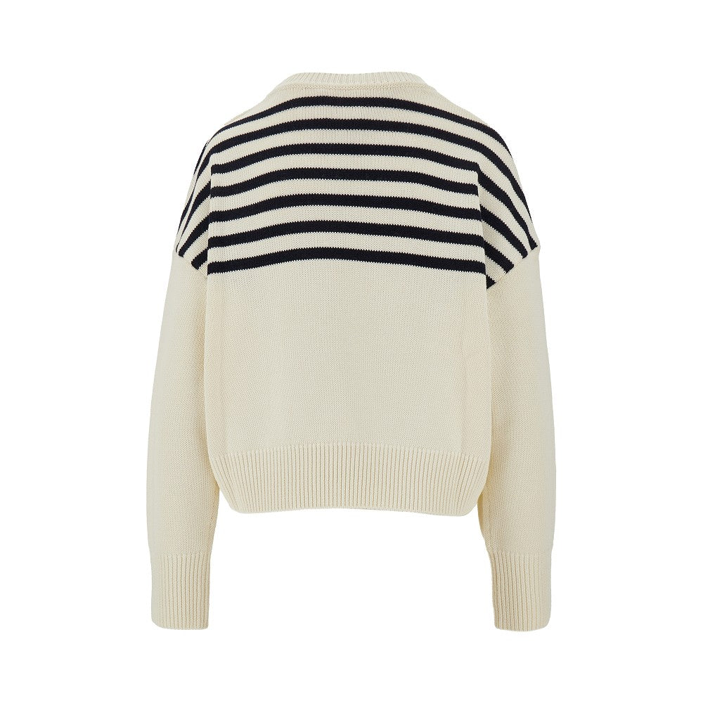 Striped wool-blen sweater