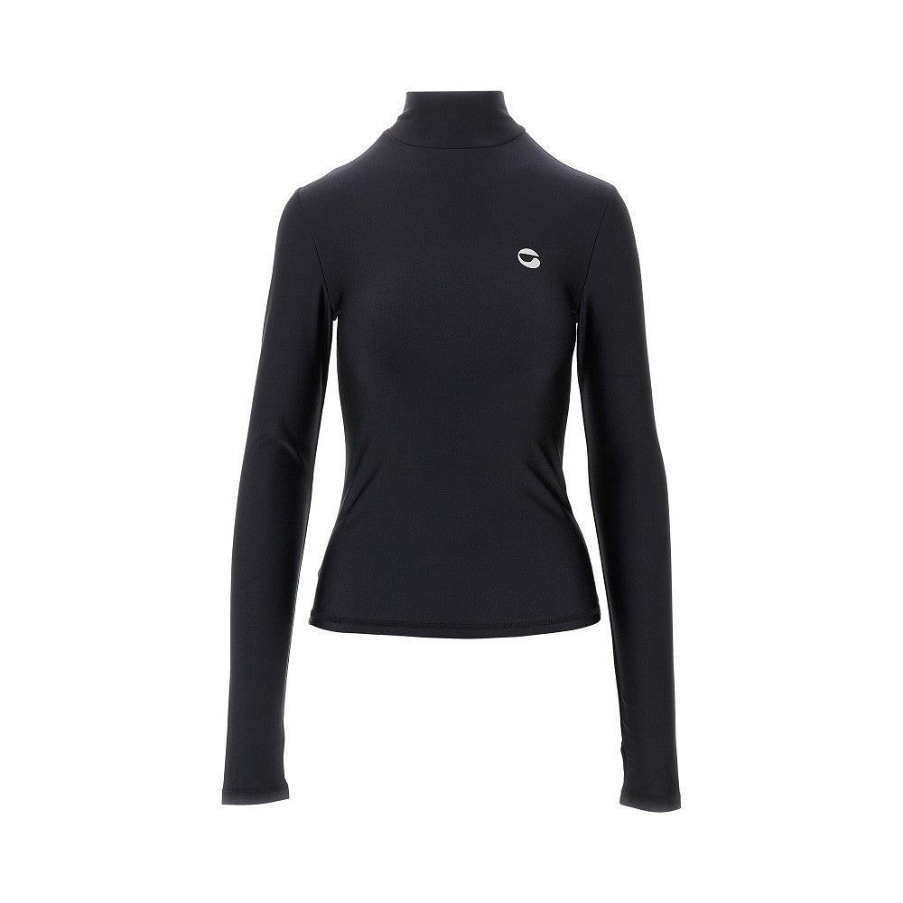 Stretch jersey turtleneck