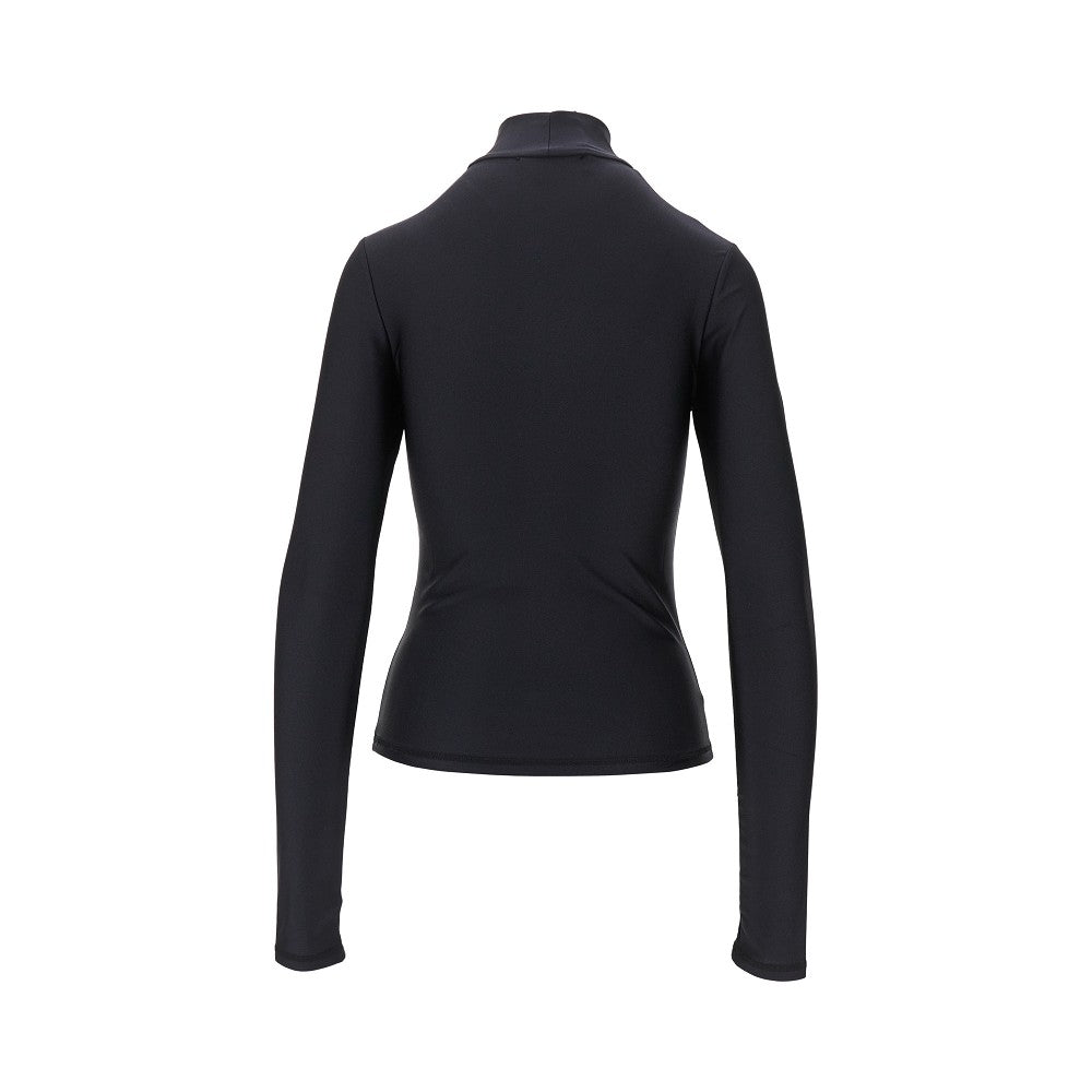 Stretch jersey turtleneck