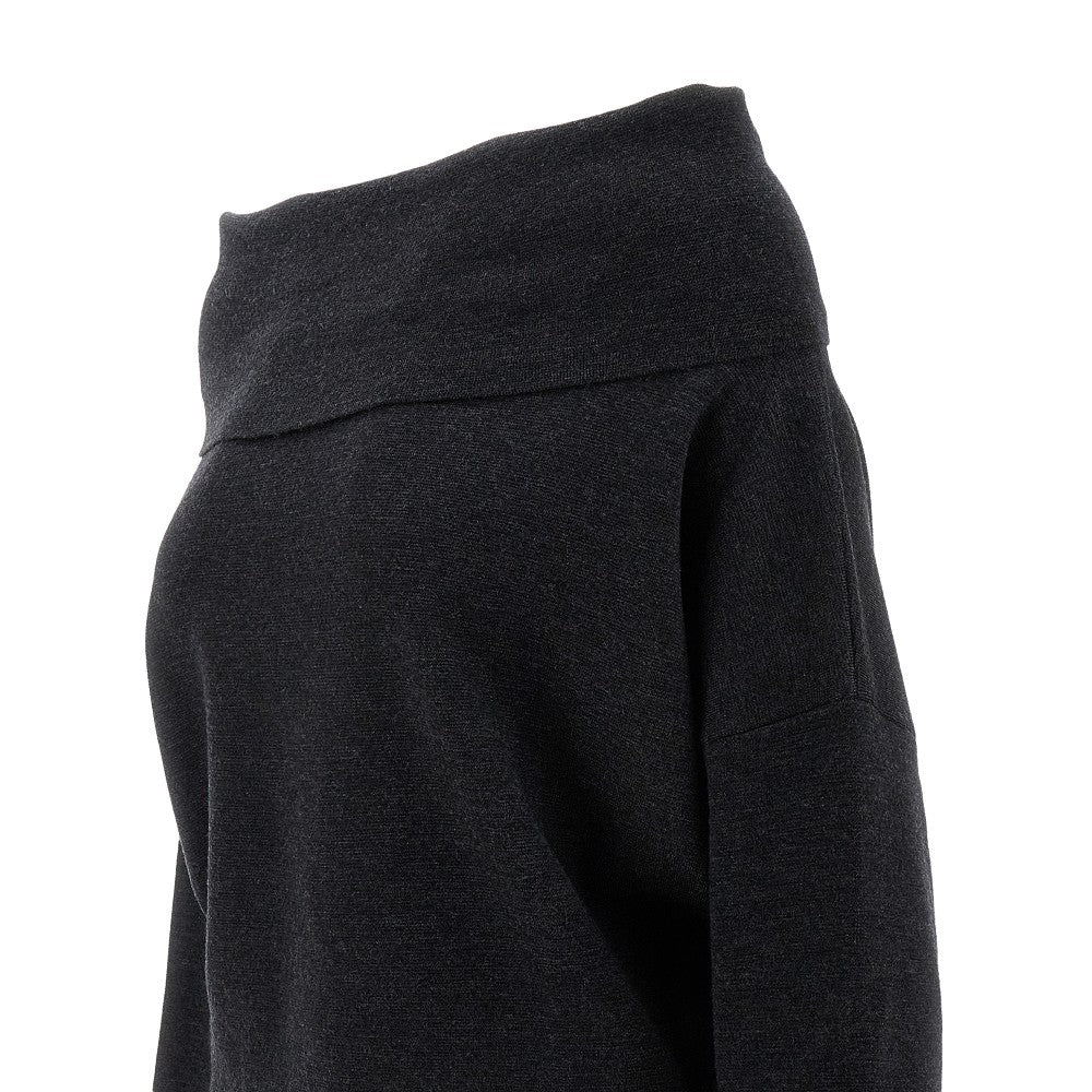 Pullover off-the-shoulder in lana e cachemire