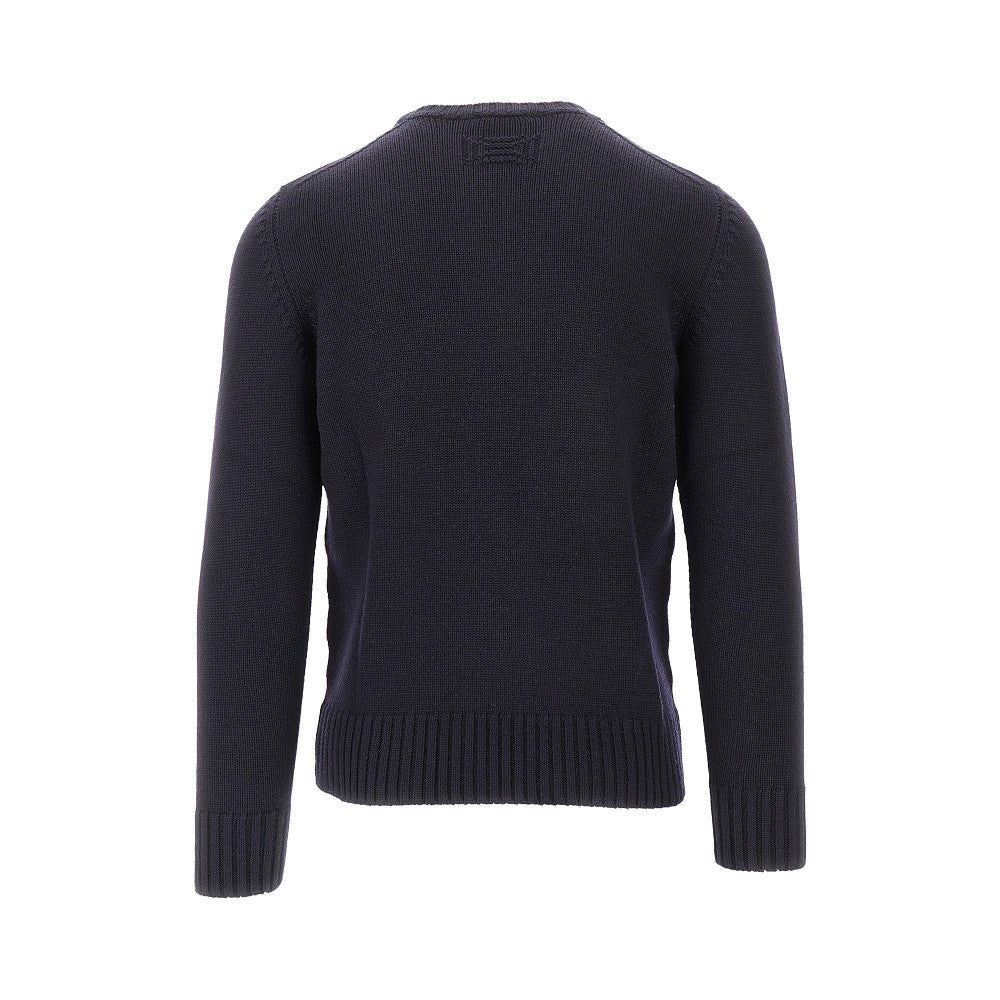 Pullover girocollo in lana merino