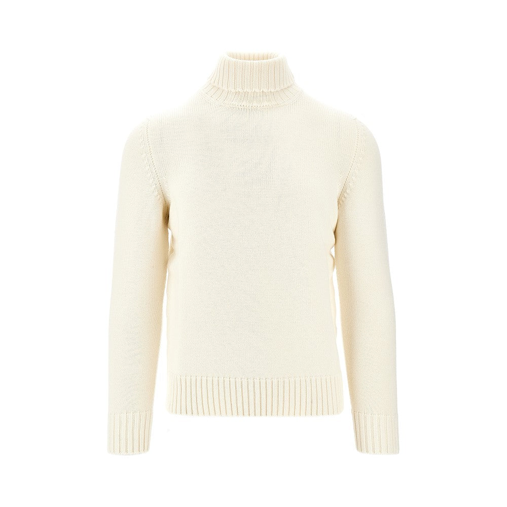 Pullover a collo alto in lana merino