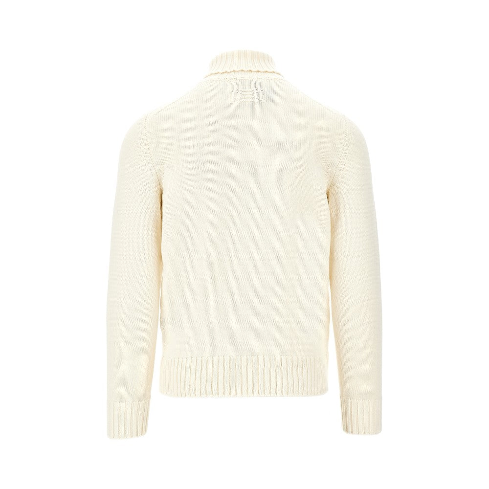 Pullover a collo alto in lana merino