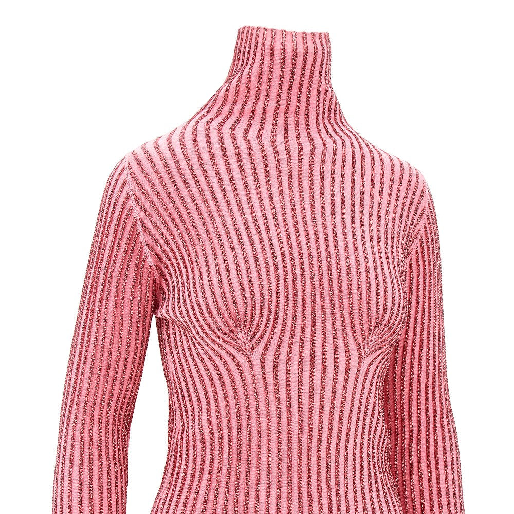 Pullover a collo alto in maglia lurex