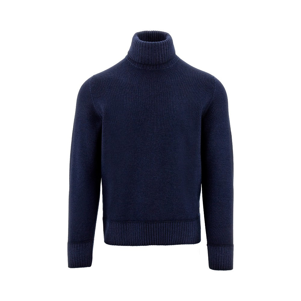 Pullover a collo alto in lana merino