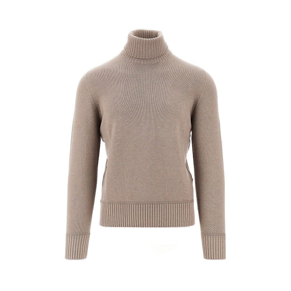 Pullover a collo alto in lana merino