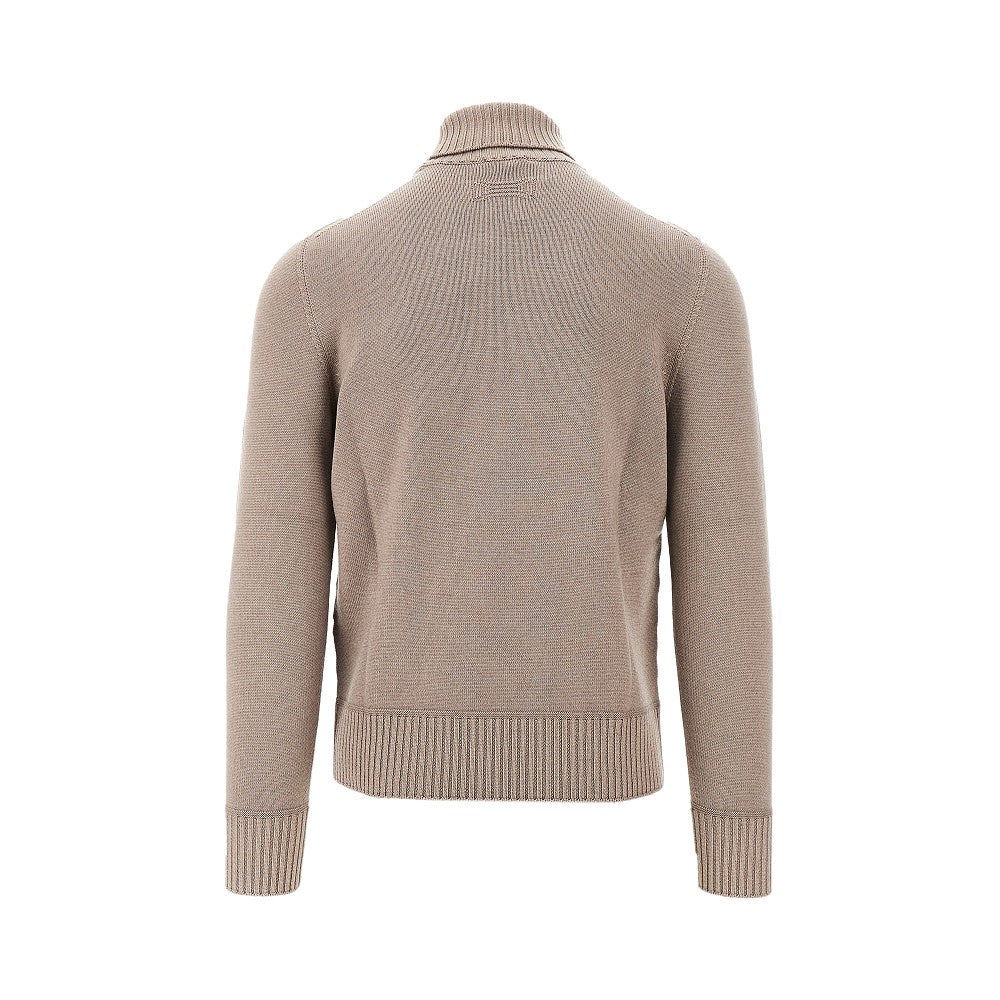 Pullover a collo alto in lana merino