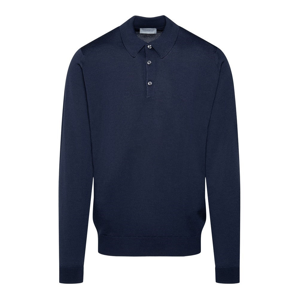 Wool knitted polo shirt