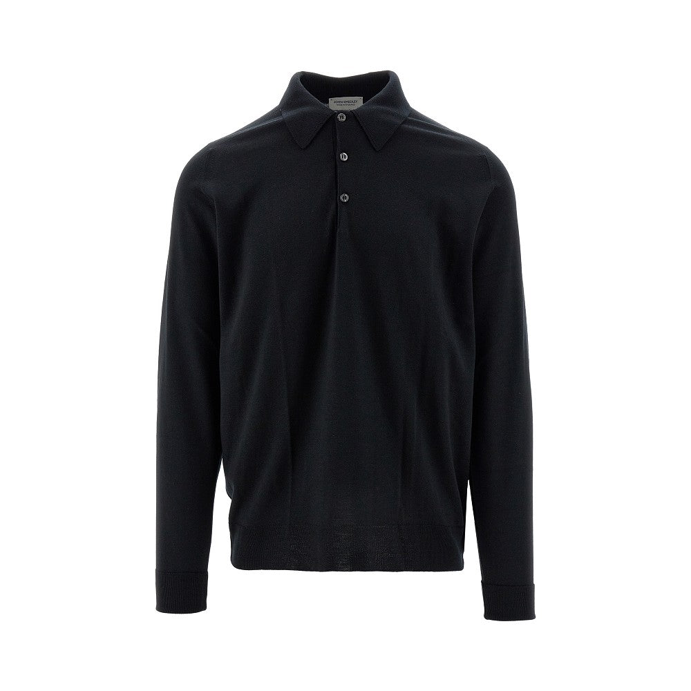 Wool knitted polo shirt
