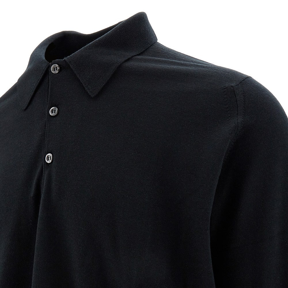 Wool knitted polo shirt