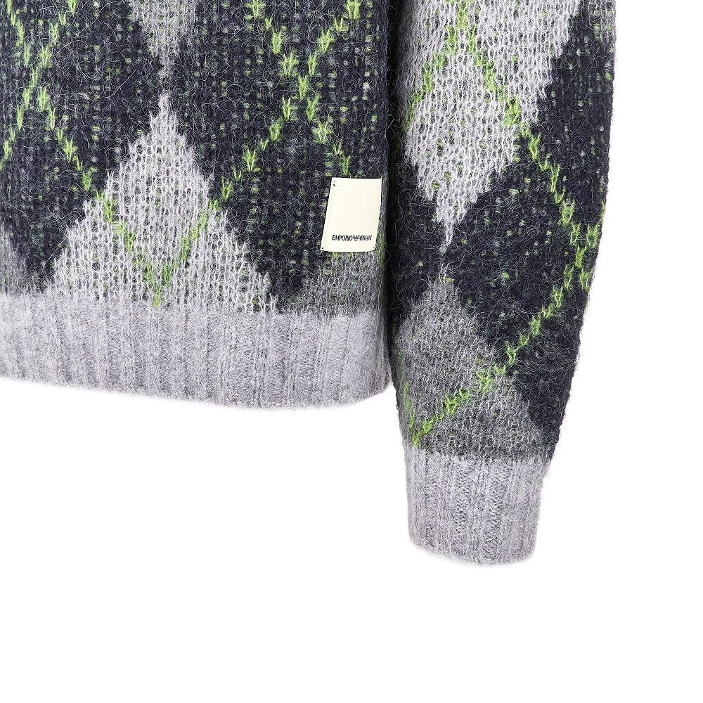 Lozenge jacquard alpaca blend sweater