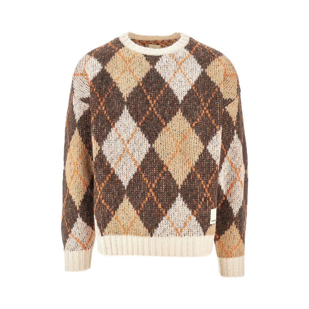 Lozenge jacquard alpaca blend sweater